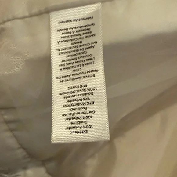 Talbots Cream Puffer Vest with Faux Fur Trim xl - Picture 7 of 8